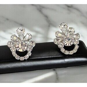 Ti Adoro Earrings Crystal Bridal Quinceanera Formal Prom Runway High End 6S
